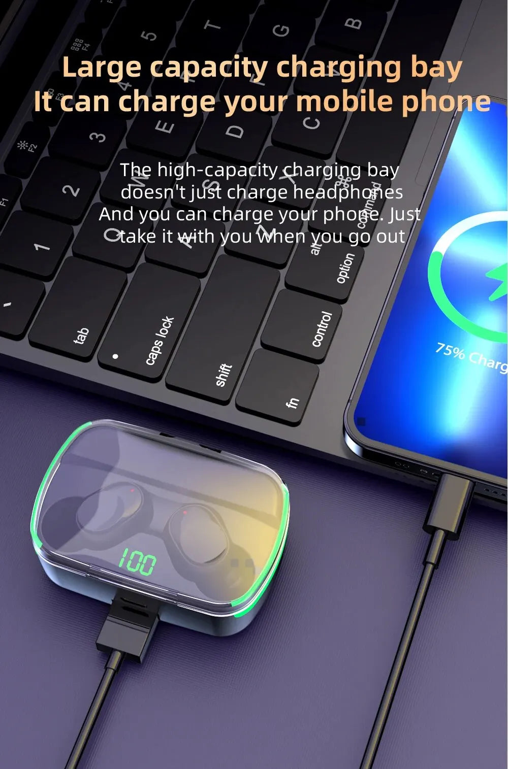 M60 TWS Earphones - Wireless Bluetooth 5.3 Earbuds