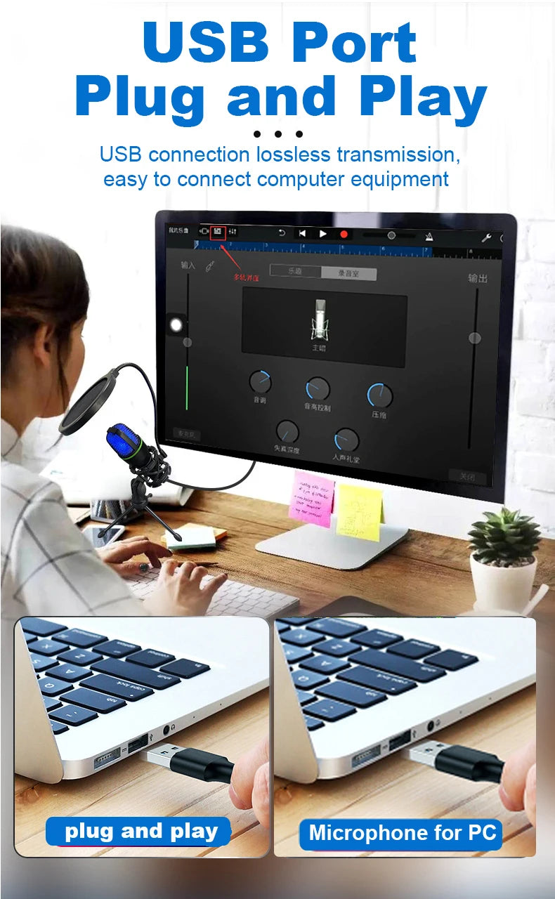 Lefon USB Condenser Microphone for Streaming and Podcasting