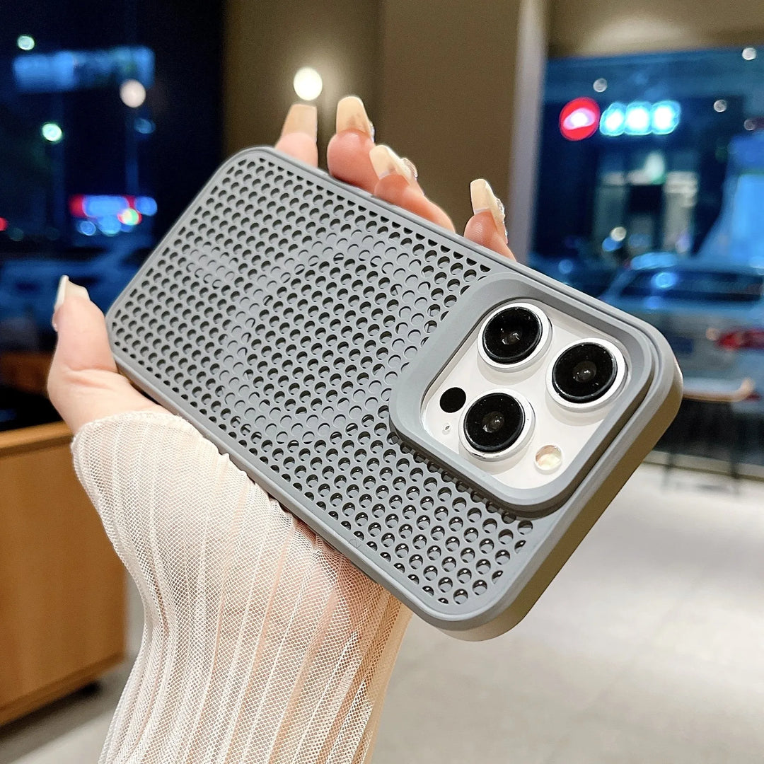 DIXSG MagSafe Cooling Breathable iPhone Case | Heat Dissipation Mesh Shockproof Cover iPhone 16–12