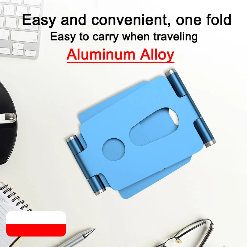 TOKOHANSUN Aluminum Phone Stand – Foldable Desktop Holder for iPhone & All