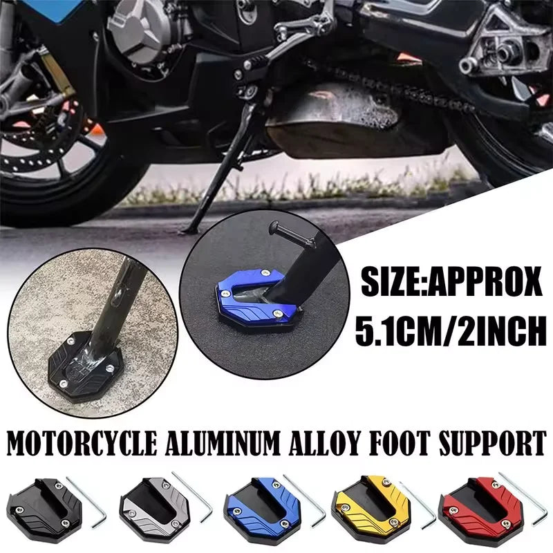 Motorcycle Kickstand Extender – Aluminum Alloy Side Stand Foot Pad for All Bikes