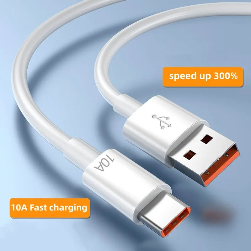 120W 10A USB-A to Type-C Super Fast Charge Cable | Quick Charge Data Cord Xiaomi Samsung Huawei