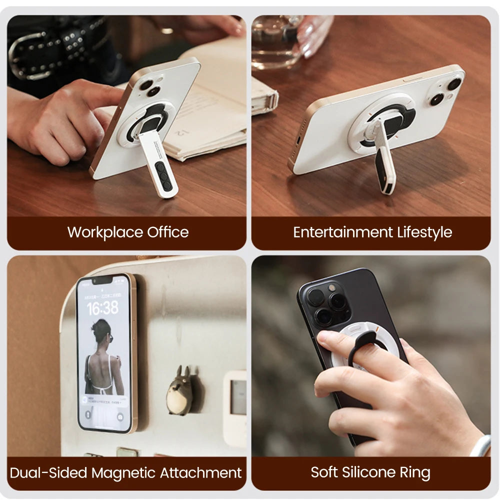 MagSafe Magnetic Phone Stand – Rotating Desk Holder for iPhone 17/16