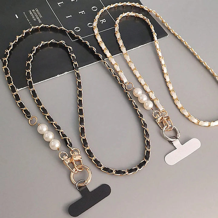 Pearl Lanyard Necklace - Elegant Crossbody Phone Strap for Women