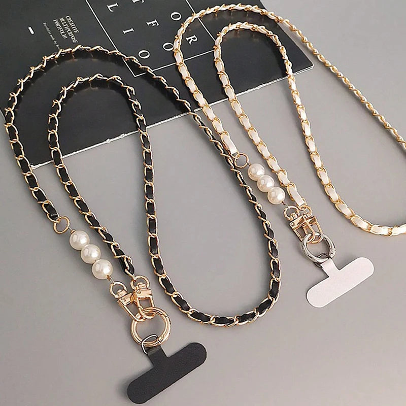 Pearl Lanyard Necklace - Elegant Crossbody Phone Strap for Women
