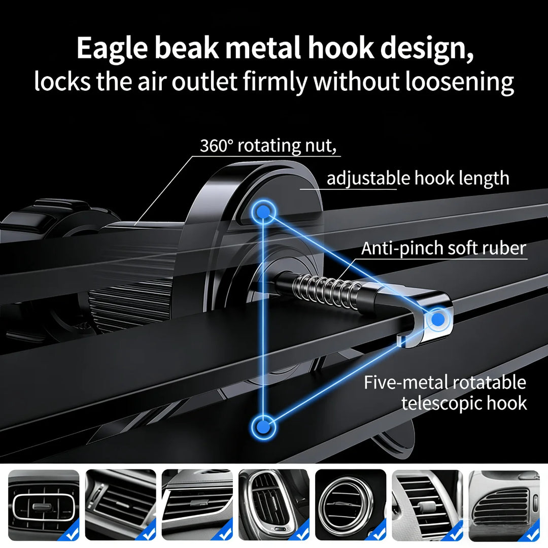 MagSafe Car Vent Phone Mount - 17 N52 Magnets, iPhone 12-16