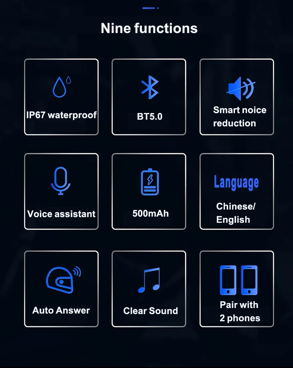 Kankeirr Universal Helmet Bluetooth Headset for Motorcyclists | Premium Sound & Safety
