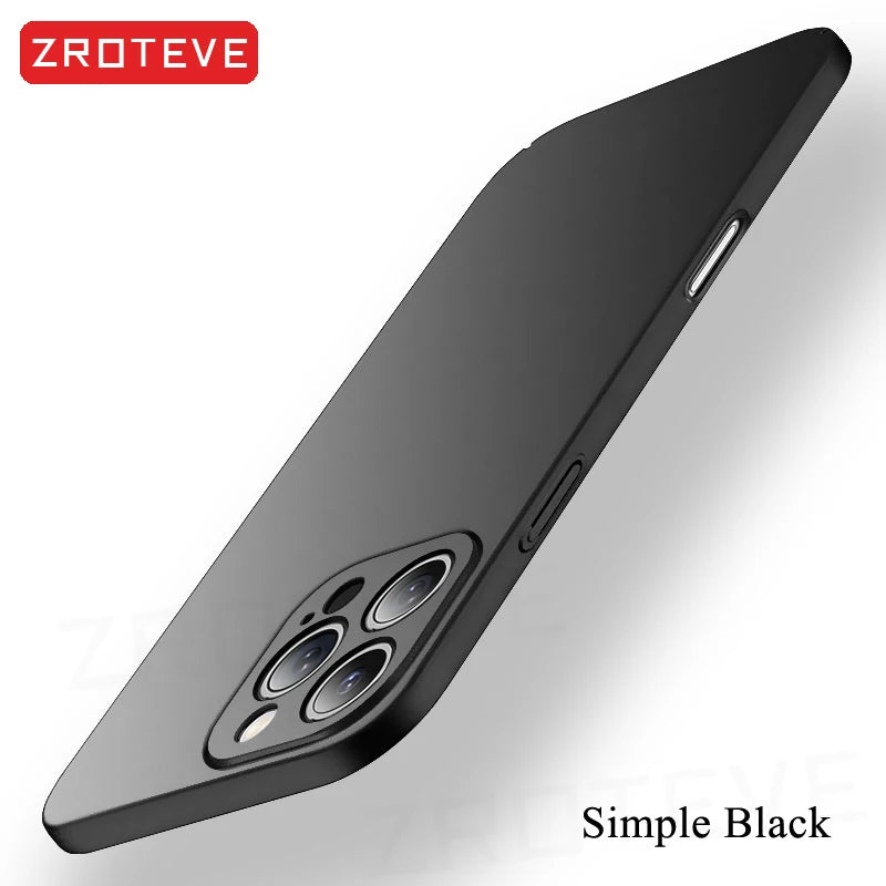 ZROTEVE Slim Matte iPhone Case | Hard PC Anti-Fingerprint Cover iPhone 17–12