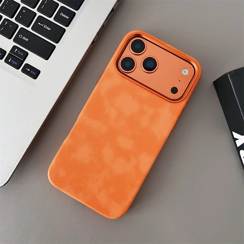 Retro Crazy Horse Leather MagSafe Case – Vintage Texture Cover