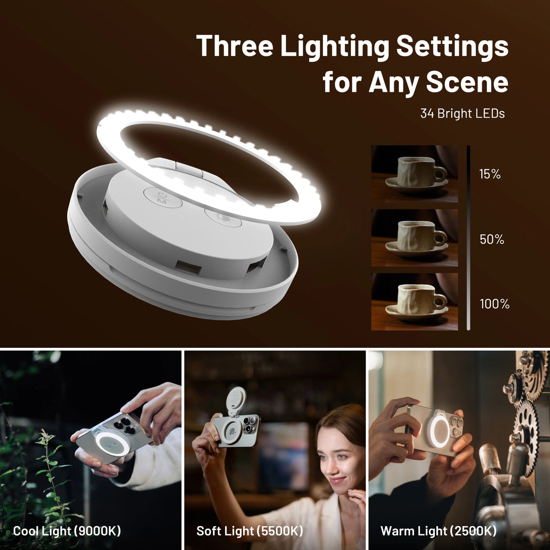 PGYTECH Magnetic MagSafe LED Fill Light for iPhone - Professional Lighting