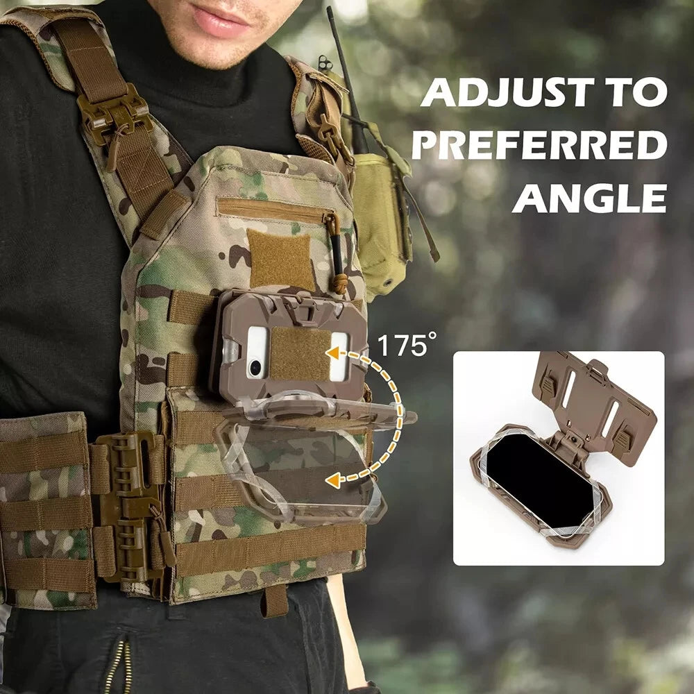 Tactical MOLLE Chest Phone Mount – Folding Navigation Board Holder