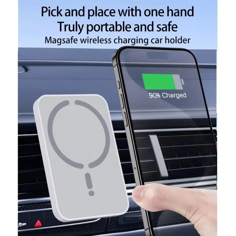 VIKEFON MagSafe Wireless Car Charger – 15W Air Vent Phone Holder Mount