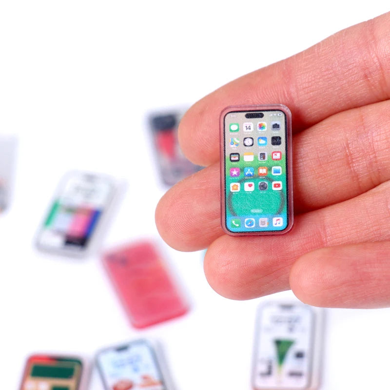 Mini Mobile Phones for Dollhouses - Magsafe Accessories Included