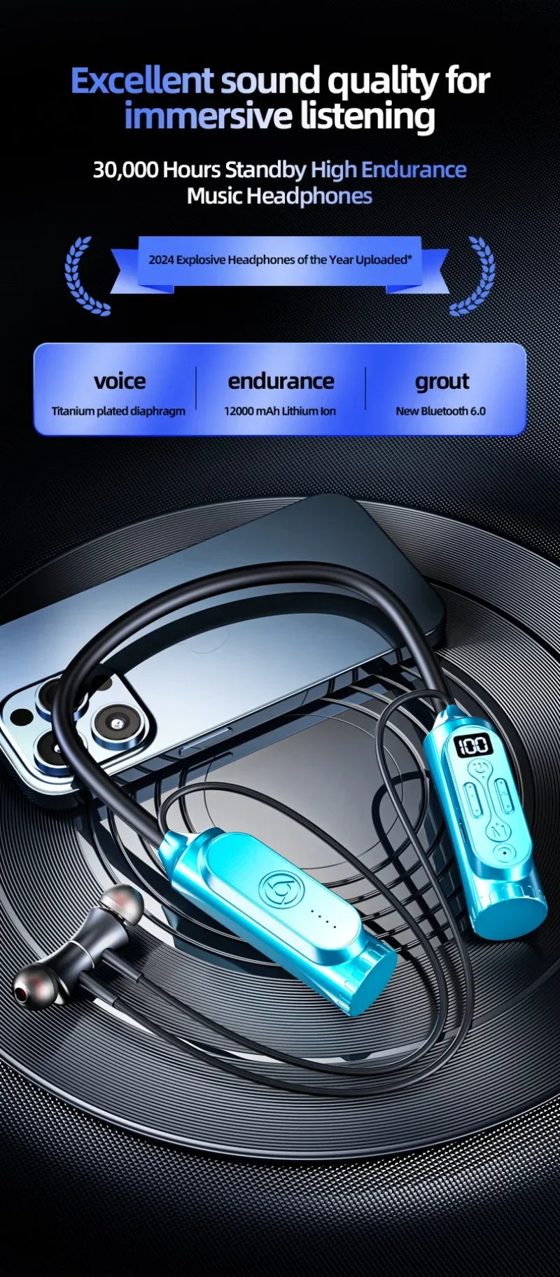 Luxuglow Bluetooth Earphones with Power Bank - Long Battery Life
