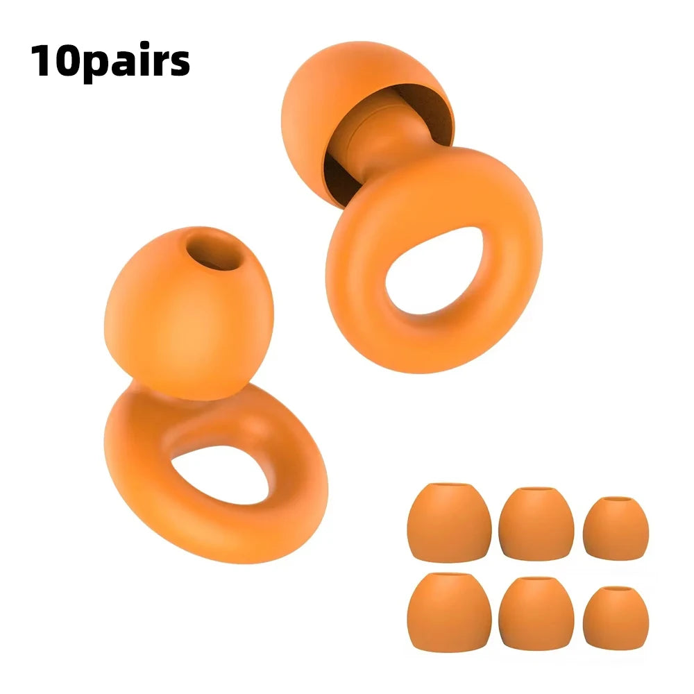 Silicone Earplugs 4 Sizes Hypoallergenic Reusable Noise Reducing