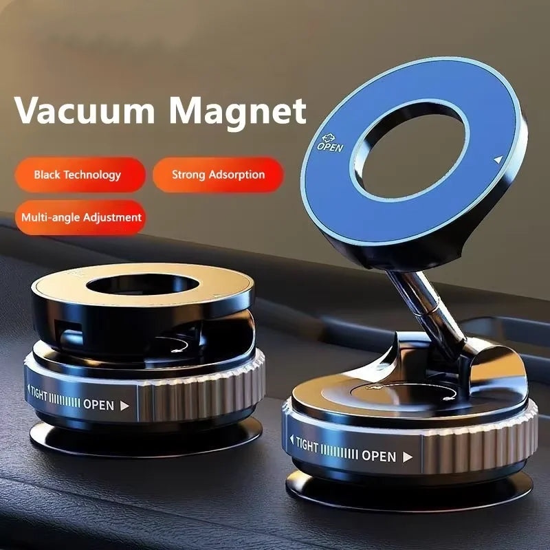 BMAD 16-Magnet Vacuum Car Phone Holder | 360° Foldable Aluminum | Dashboard Windshield Live Stream