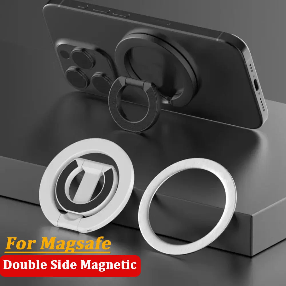 Double Magnetic Ring Holder for MagSafe | Removable Grip Kickstand iPhone 17 16 15 14 13 12