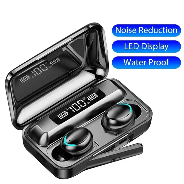 DAMORE F9 Bluetooth 5.0 TWS Earbuds | LED Display ANC | Waterproof HiFi | Charging Case