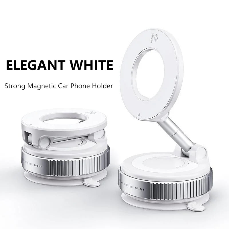 Magnetic Car Phone Mount – 360° Vacuum Suction Holder for Navigation