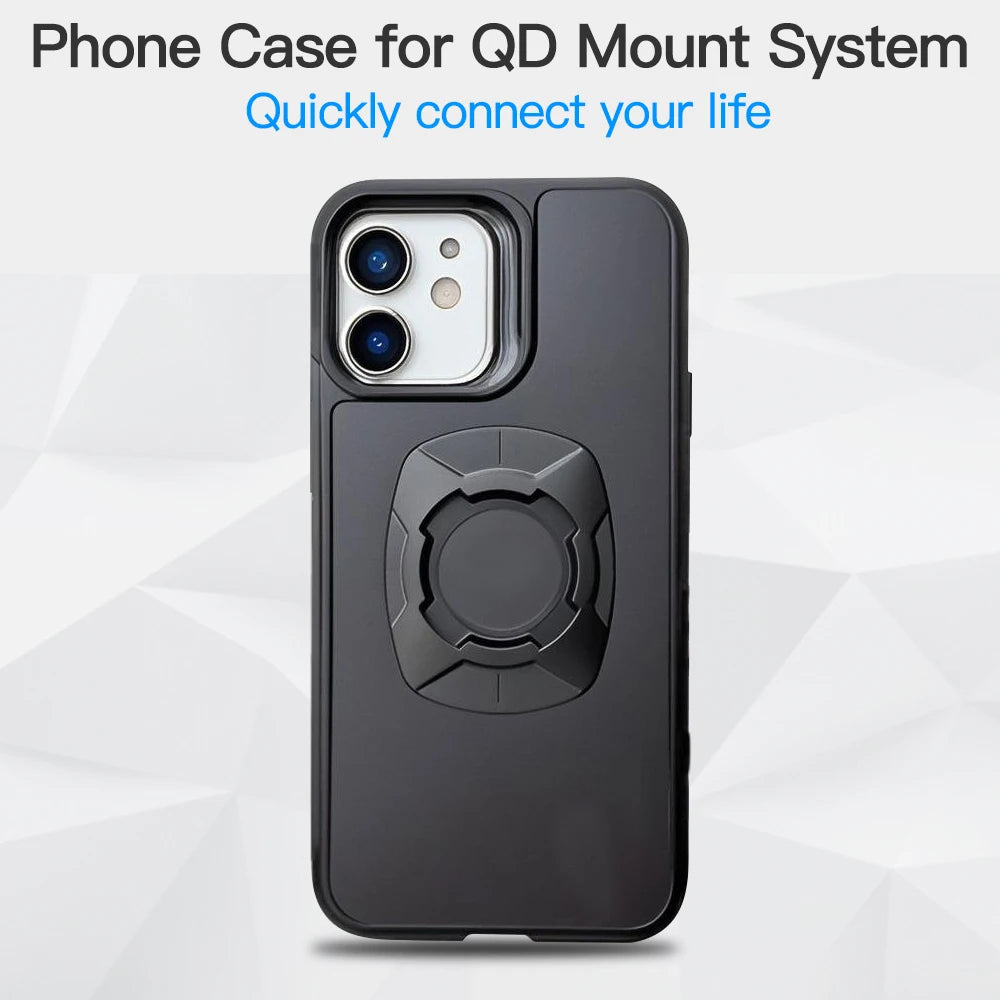 Twist Lock Motorcycle Phone Case with Quad Quick Mount for iPhone 17/16/15/14 Pro Max - Secure Bike Handlebar Mount