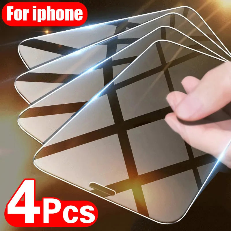 4-Pack Tempered Glass iPhone Screen Protector