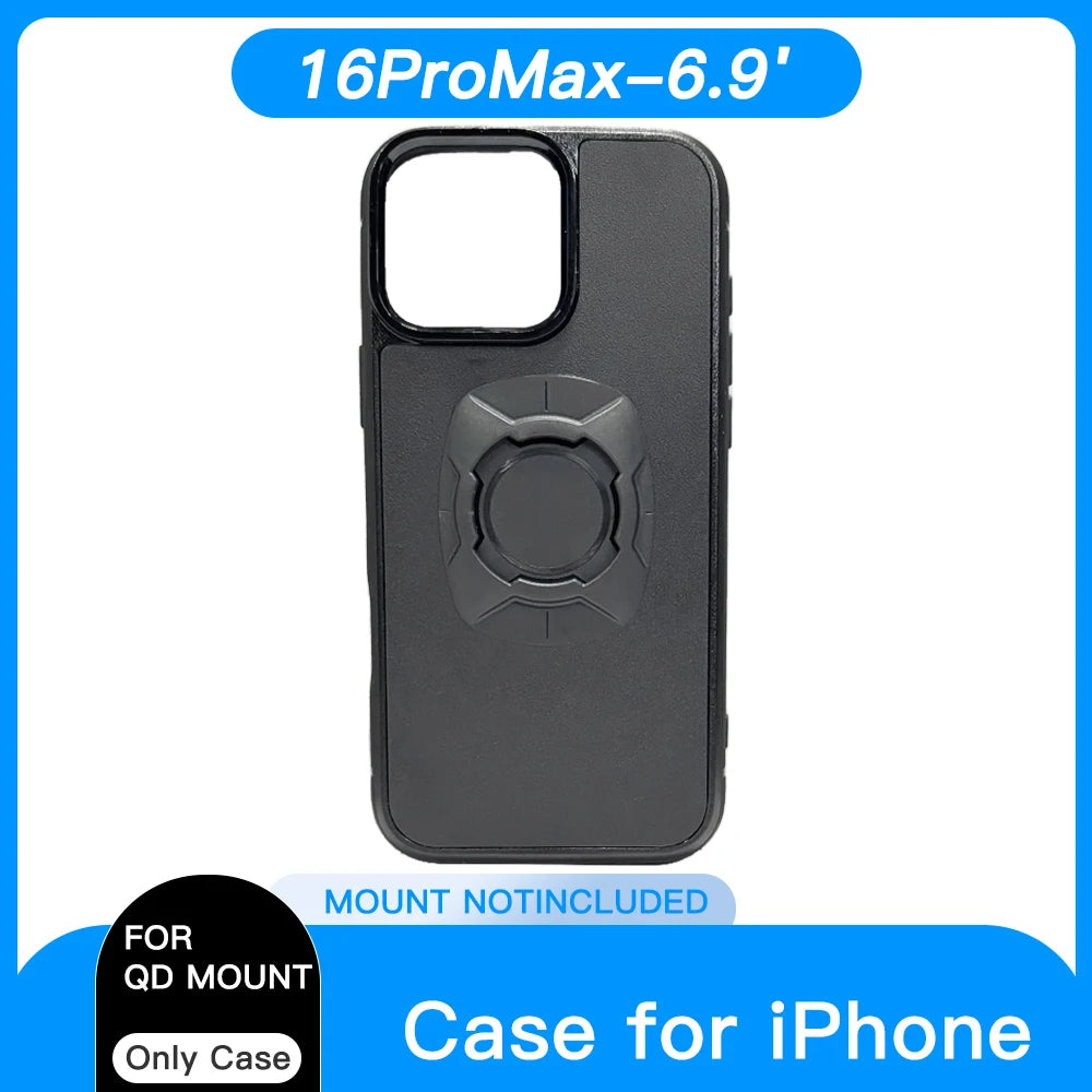 Twist Lock Motorcycle Phone Case with Quad Quick Mount for iPhone 17/16/15/14 Pro Max - Secure Bike Handlebar Mount