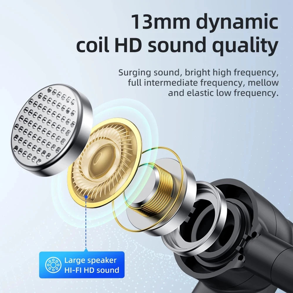 CUGUU Bluetooth 5.4 Ear Hook Wireless Earphones - Noise Reduction & 48h Playtime