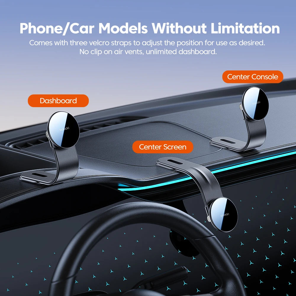 Toocki N52 Magnetic Car Phone Holder – MagSafe GPS Mount for iPhone 15 14 13