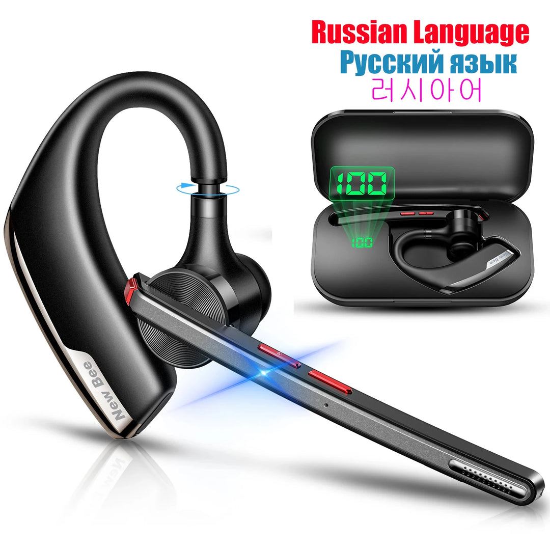 New Bee M51 Wireless Bluetooth Headset with Dual-Mic CVC8.0 Noise Cancelling for Professionals