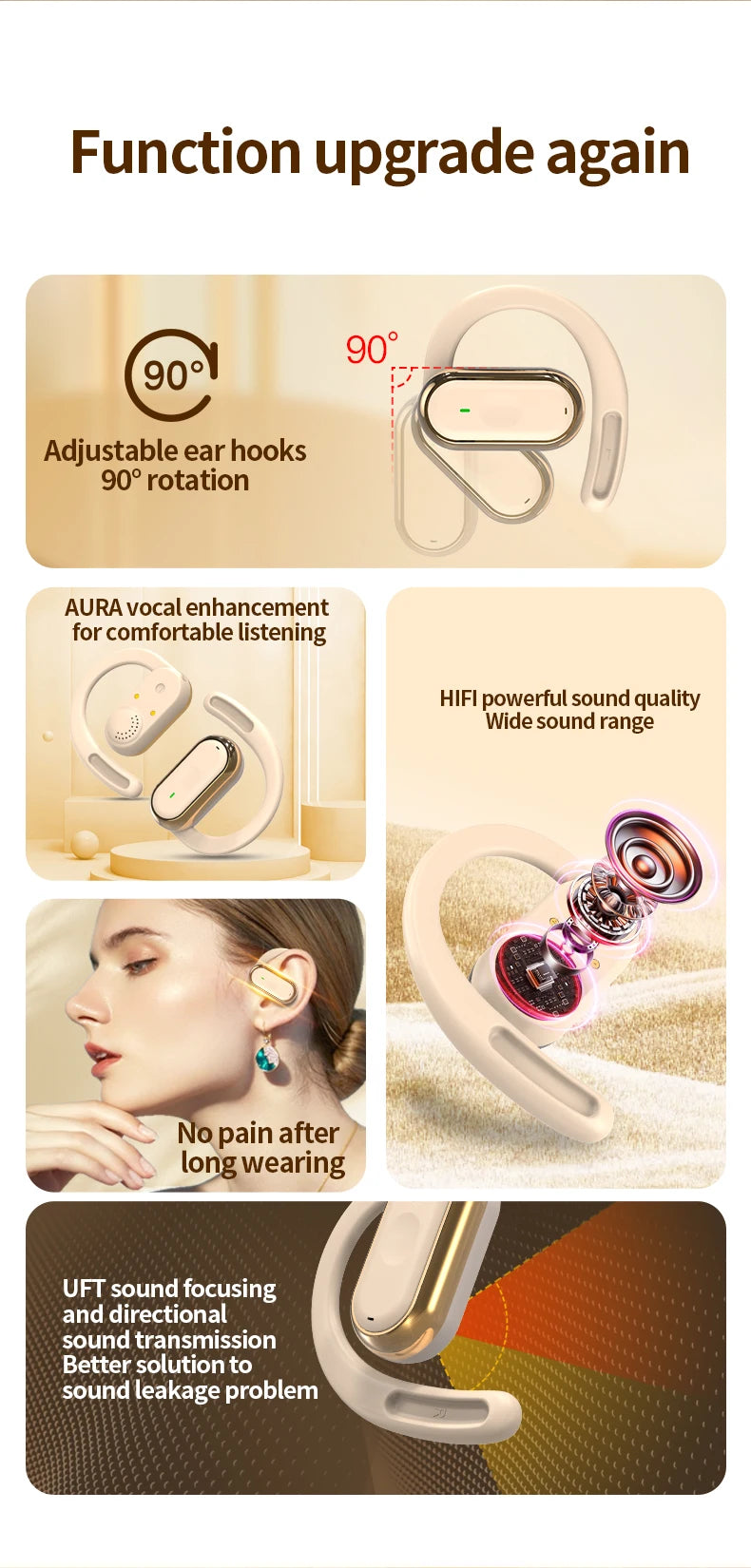 Kebidumei Bluetooth 5.4 Wireless Earphones