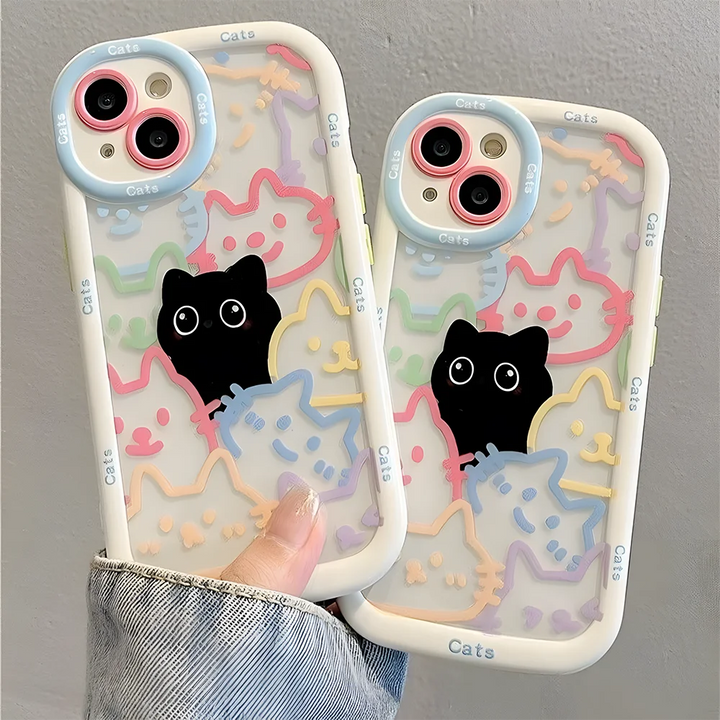 Cute Cat iPhone 7-17 Pro Max Case | Soft Cartoon Design | JEFF's Favorite Picks