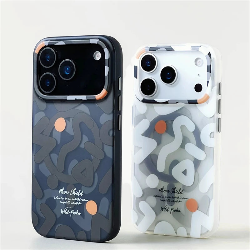 Geometric Graffiti iPhone 13-17 MagSafe Case | Style & Protection