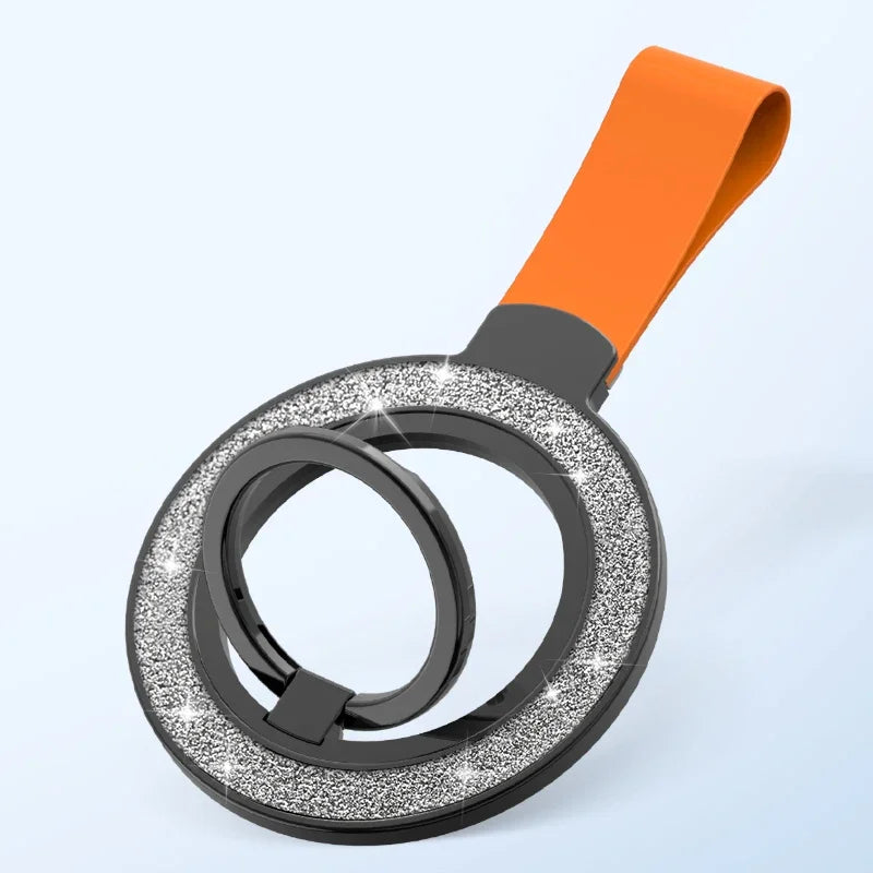 QGhappy MagSafe Phone Holder – Double Magnetic Grip Ring Stand with Hand Strap