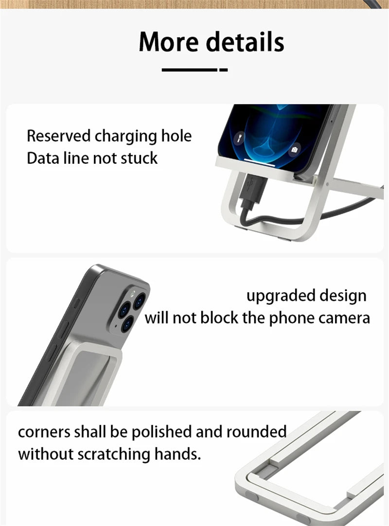 Foldable Phone Stand for Desk – Adjustable, Universal Phone Holder