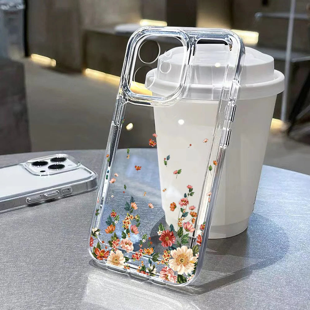 Clear Flower Case iPhone 17, 16, 15, 14, 13