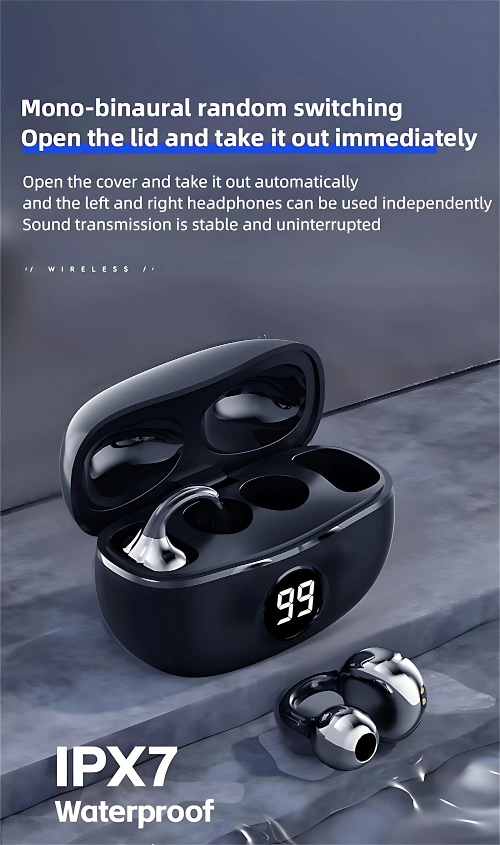 Waterproof Wireless Earbuds For Sports - 2025 Air Bone Conduction — waterproof phone accessories