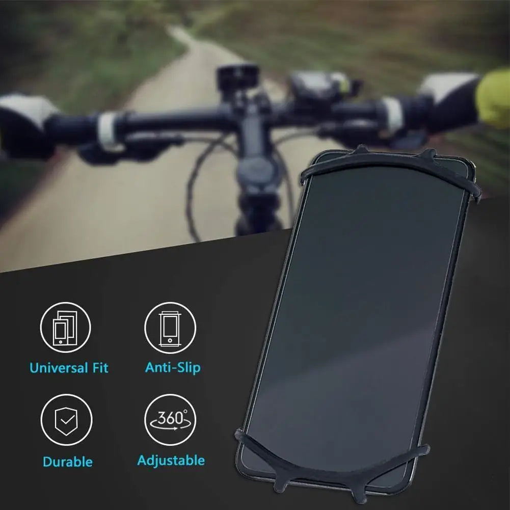Silicone Bike Phone Holder Mount | Shockproof Bicycle Mobile Holder for Garmin SRAM 4–7.5 inch