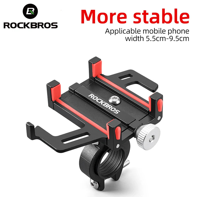 ROCKBROS Bike Phone Holder – Aluminum 360° Rotation Mount 2000g Load