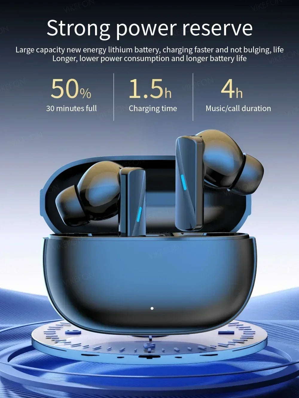 VIKEFON Wireless Earbuds with Noise Cancelling - Active Noise, Bluetooth, Mic