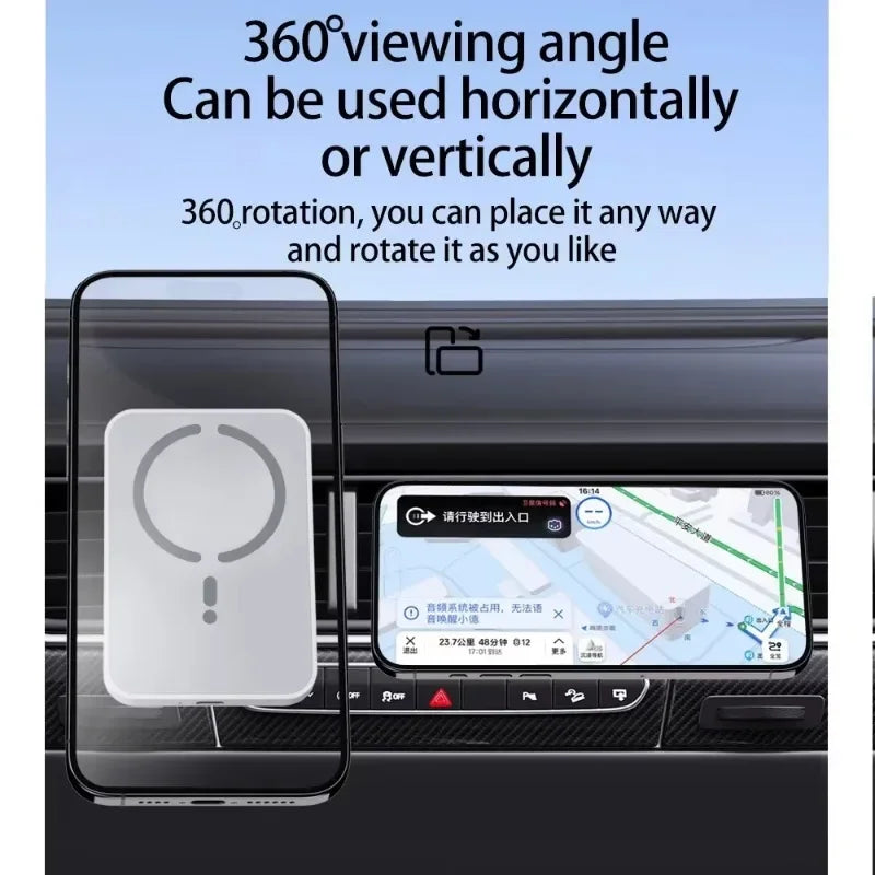 VIKEFON MagSafe Wireless Car Charger – 15W Air Vent Phone Holder Mount