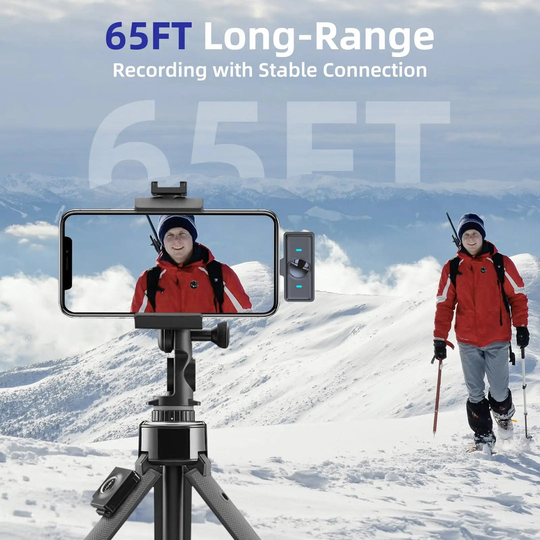 Wireless Lavalier Microphone 2.4GHz | Magnetic Clip-On Mic with Charging Case for iPhone Android