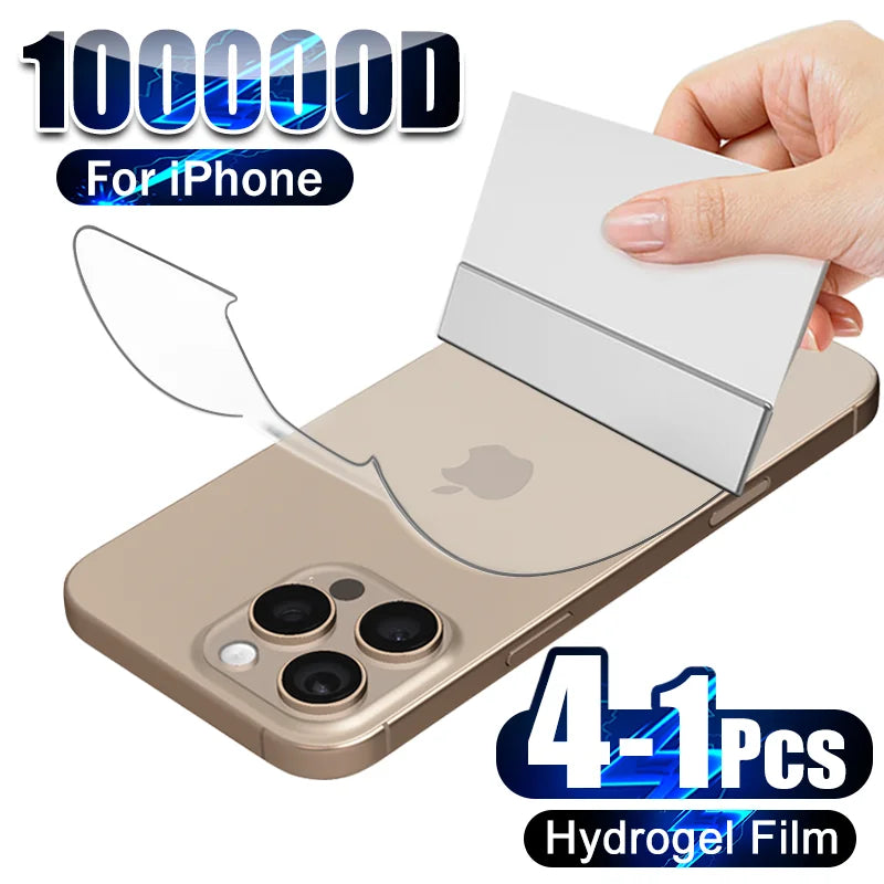 1-4 Pack Back Hydrogel Film iPhone 16 15 14 13 12 11 XS XR X SE 8 7 6 Pro Max Soft Clear Protector