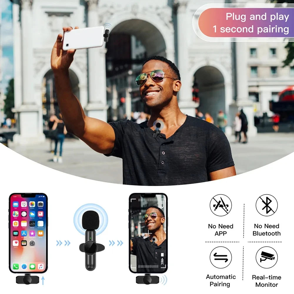 EARDOTS K61 Wireless Lavalier Mic | 9ms Ultra-Low Latency 10H Battery for iPhone Android Gaming