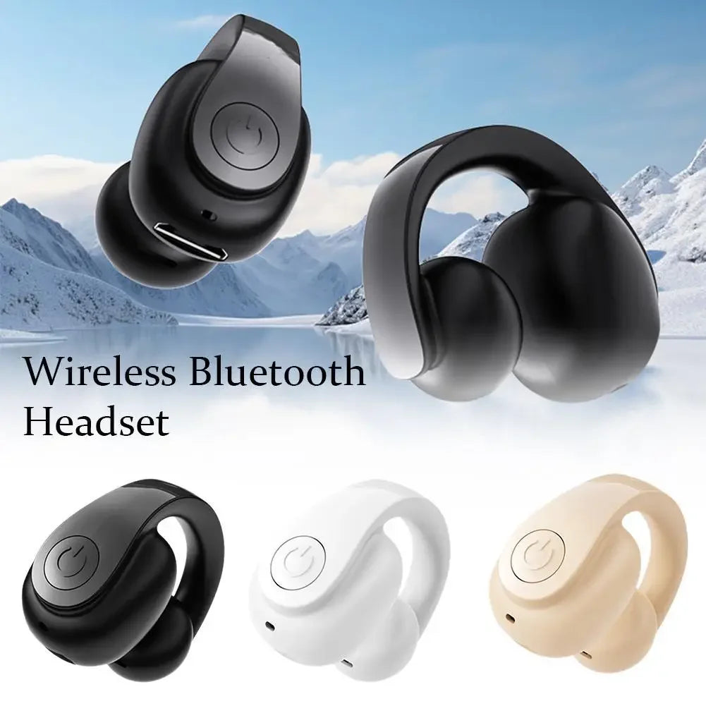 MOONBIFFY ANC Waterproof Bluetooth 5.4 Ear Clip Headphones for Sports