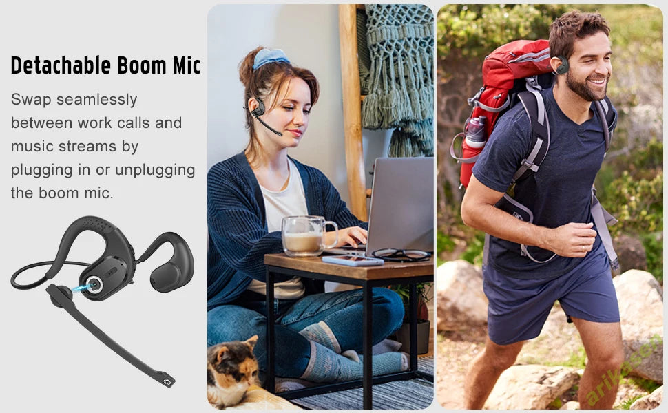 Arikasen Bluetooth 5.3 Headphones with Detachable Mic — bluetooth headphones