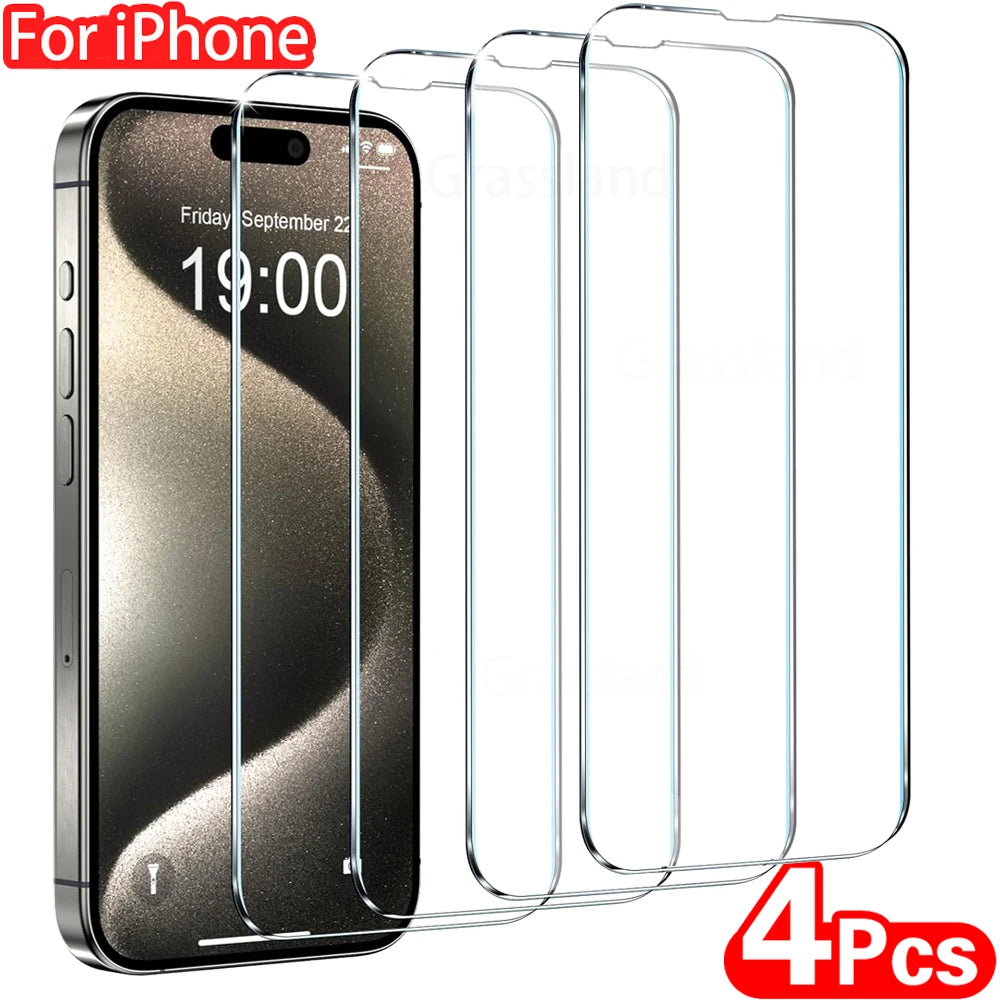 4-Pack Tempered Glass iPhone 16 Screen Protector - Anti-Scratch & HD Clear — iPhone Screen Protector
