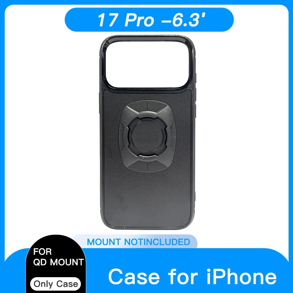 Twist Lock Motorcycle Phone Case with Quad Quick Mount for iPhone 17/16/15/14 Pro Max - Secure Bike Handlebar Mount