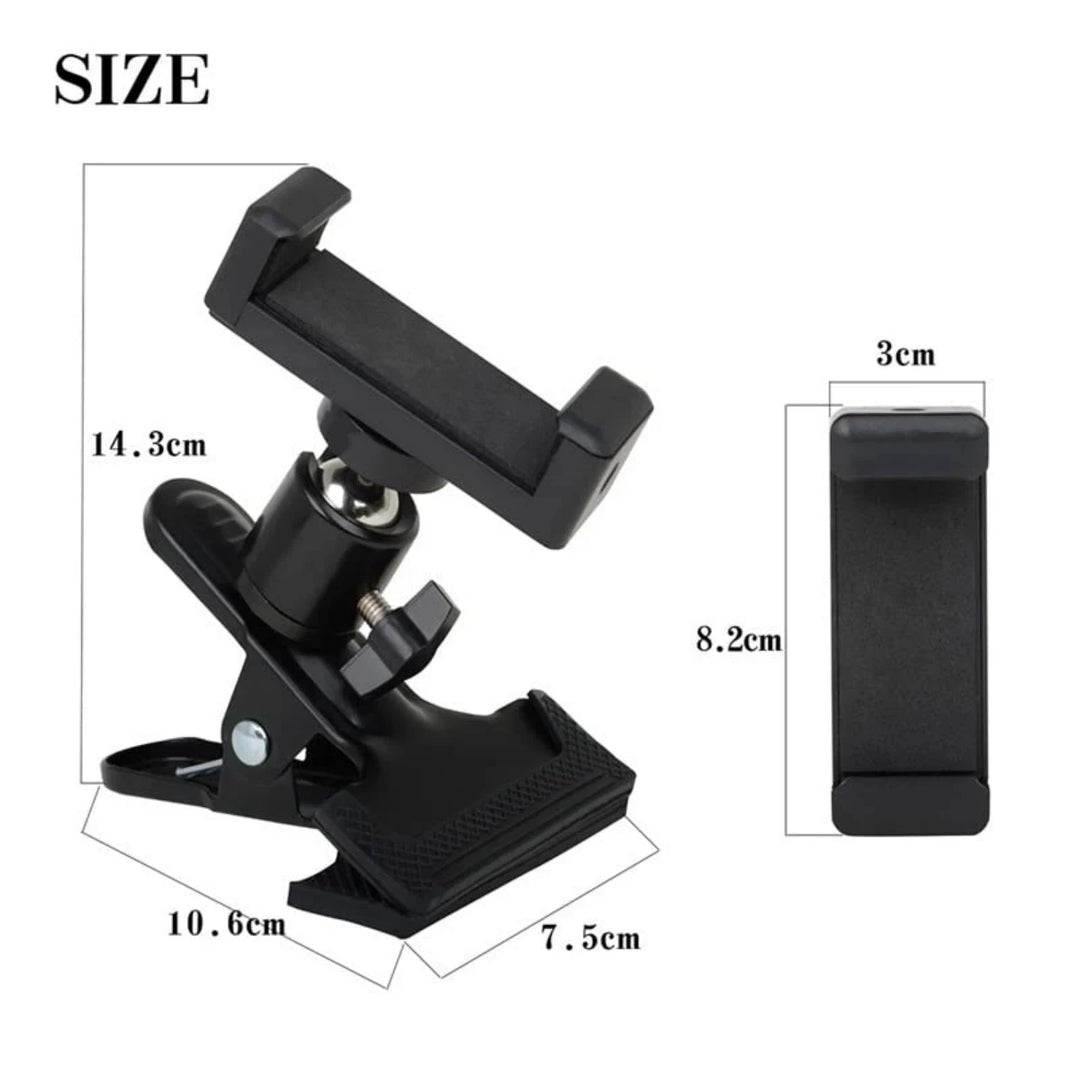 Miwayer Guitar Headstock Phone Holder – 360° Live Stream Bracket Tripod Clip