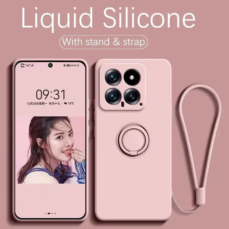 Liquid Silicone Magnetic Case Kickstand Xiaomi Redmi Note