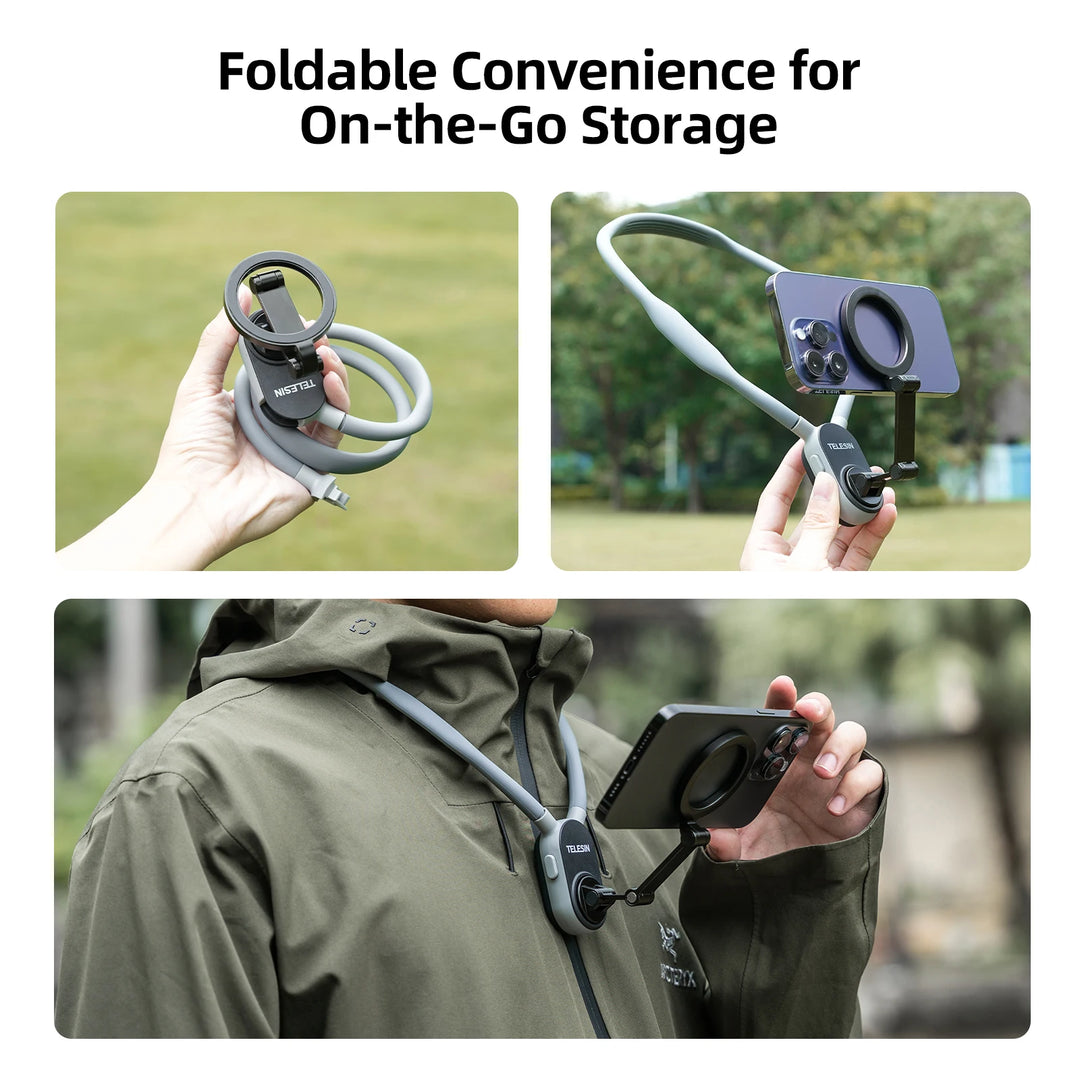 TELESIN Magnetic Neck Mount – Hands-Free POV Phone Holder